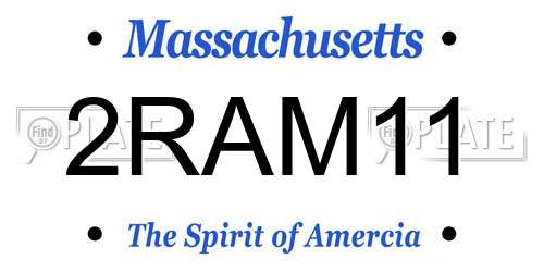 2RAM11 Massachusetts License Plate