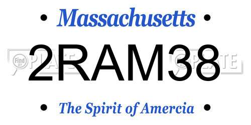 2RAM38 Massachusetts License Plate