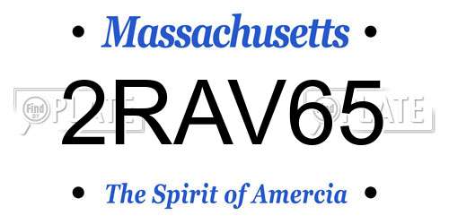 2RAV65 Massachusetts License Plate