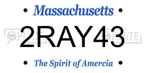 2RAY43 Massachusetts License Plate