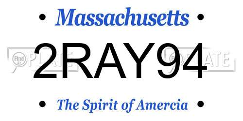 2RAY94 Massachusetts License Plate