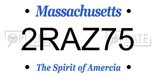 2RAZ75 Massachusetts License Plate