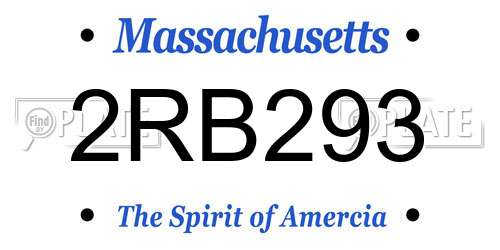 2RB293 Massachusetts License Plate
