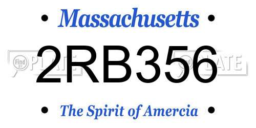 2RB356 Massachusetts License Plate