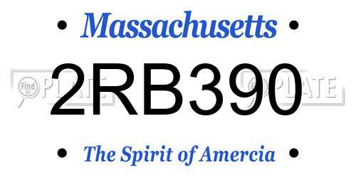 2RB390 Massachusetts License Plate