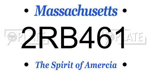 2RB461 Massachusetts License Plate