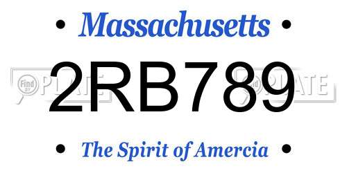 2RB789 Massachusetts License Plate