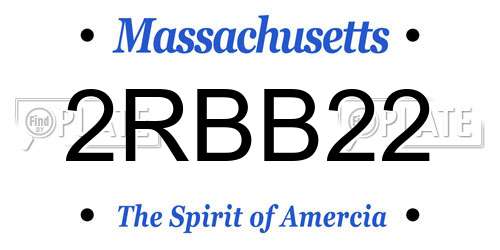 2RBB22 Massachusetts License Plate