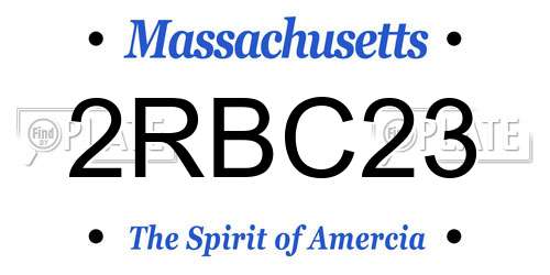 2RBC23 Massachusetts License Plate