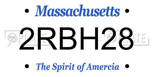 2RBH28 Massachusetts License Plate