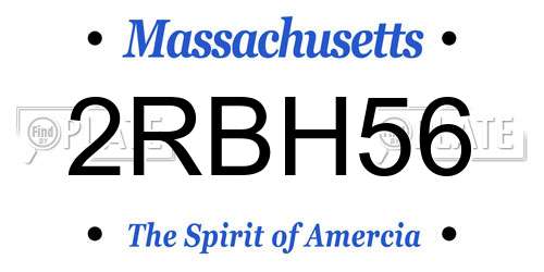 2RBH56 Massachusetts License Plate