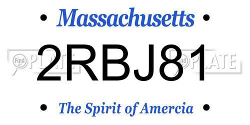 2RBJ81 Massachusetts License Plate