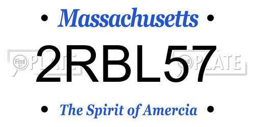 2RBL57 Massachusetts License Plate