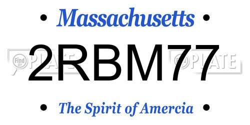 2RBM77 Massachusetts License Plate