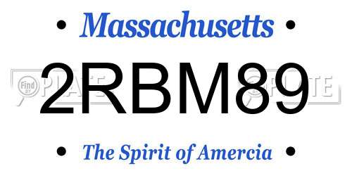 2RBM89 Massachusetts License Plate