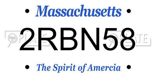 2RBN58 Massachusetts License Plate