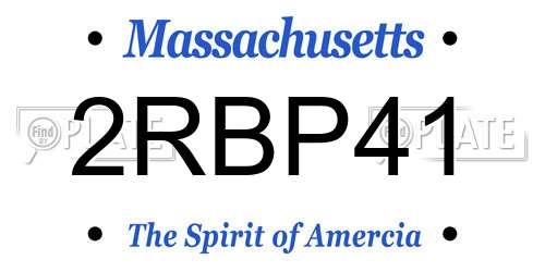 2RBP41 Massachusetts License Plate