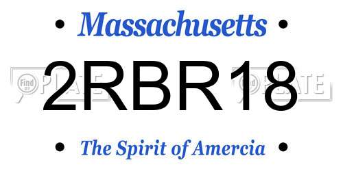 2RBR18 Massachusetts License Plate