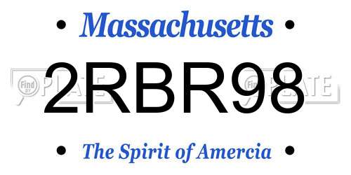 2RBR98 Massachusetts License Plate