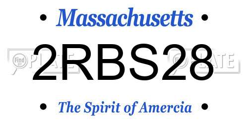 2RBS28 Massachusetts License Plate