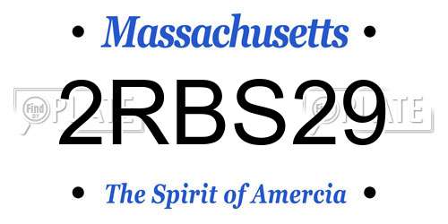 2RBS29 Massachusetts License Plate