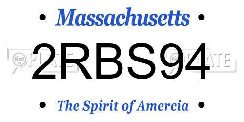 2RBS94 Massachusetts License Plate