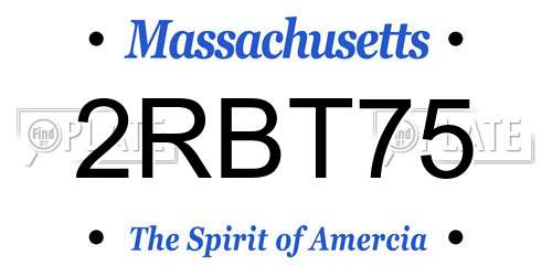 2RBT75 Massachusetts License Plate