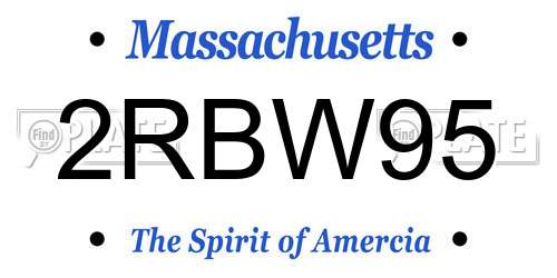 2RBW95 Massachusetts License Plate