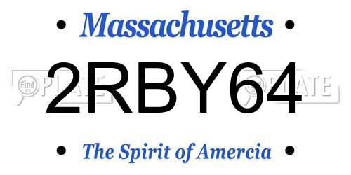 2RBY64 Massachusetts License Plate