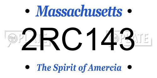 2RC143 Massachusetts License Plate