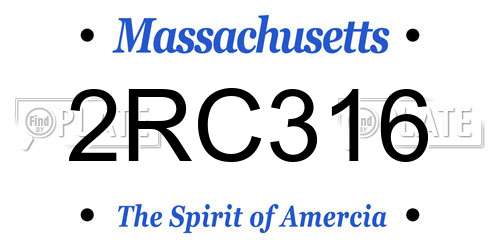 2RC316 Massachusetts License Plate