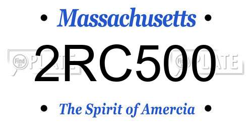 2RC500 Massachusetts License Plate