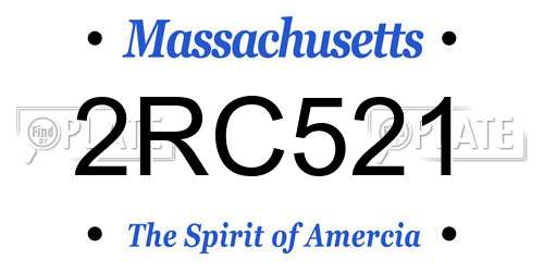 2RC521 Massachusetts License Plate