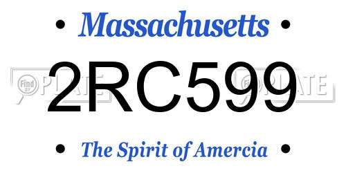 2RC599 Massachusetts License Plate