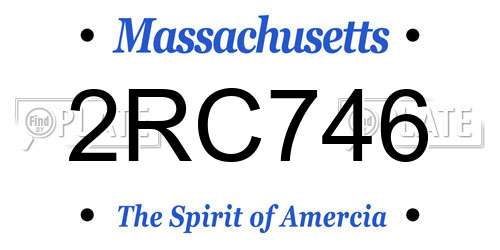 2RC746 Massachusetts License Plate