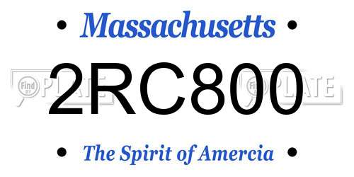 2RC800 Massachusetts License Plate