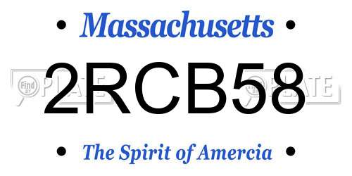 2RCB58 Massachusetts License Plate