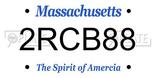 2RCB88 Massachusetts License Plate