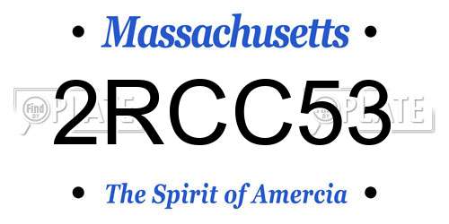 2RCC53 Massachusetts License Plate