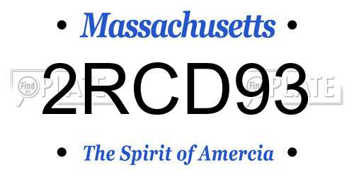 2RCD93 Massachusetts License Plate