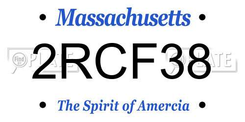 2RCF38 Massachusetts License Plate