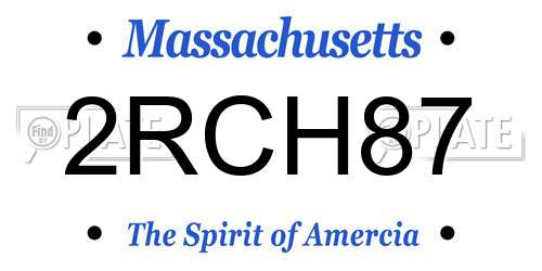 2RCH87 Massachusetts License Plate