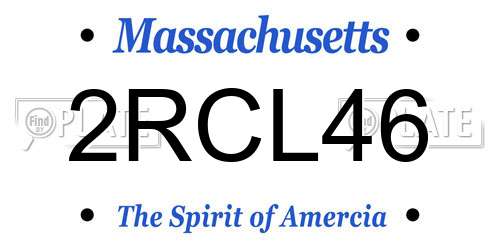 2RCL46 Massachusetts License Plate