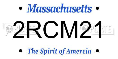 2RCM21 Massachusetts License Plate