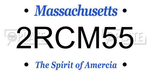 2RCM55 Massachusetts License Plate