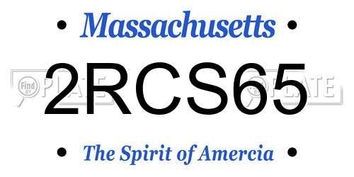 2RCS65 Massachusetts License Plate