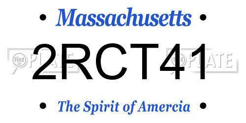 2RCT41 Massachusetts License Plate