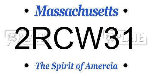 2RCW31 Massachusetts License Plate