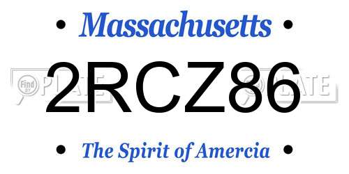2RCZ86 Massachusetts License Plate
