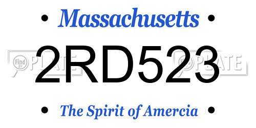 2RD523 Massachusetts License Plate